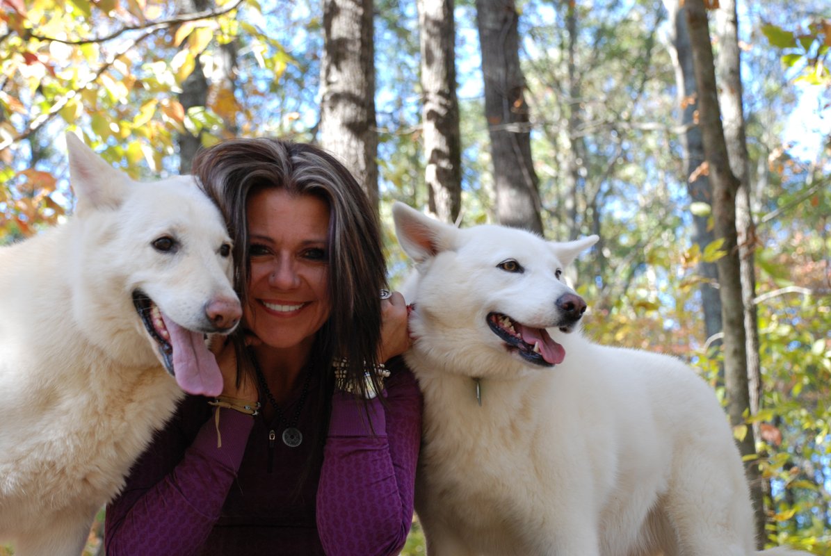 Angie with Lacie and Trixie